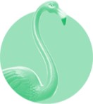 Green flamingo icon