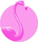 Pink flamingo icon