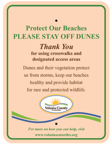 Please Stay off Dunes sign