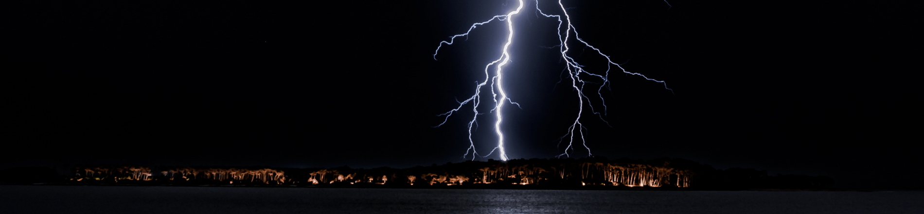 lightning over the water