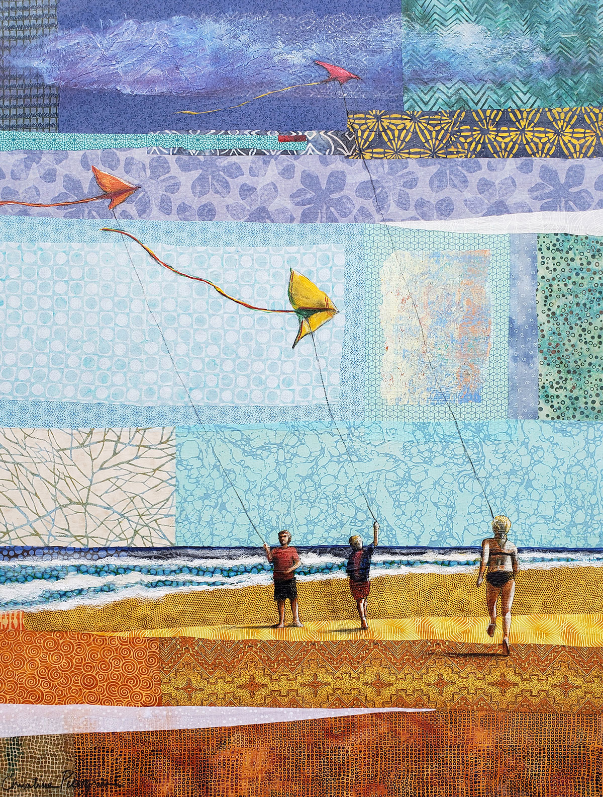 Three Kites Mixed Media