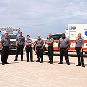 ems paramedics on the beach