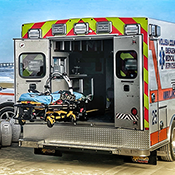 the back of an ems vehicle on the beach