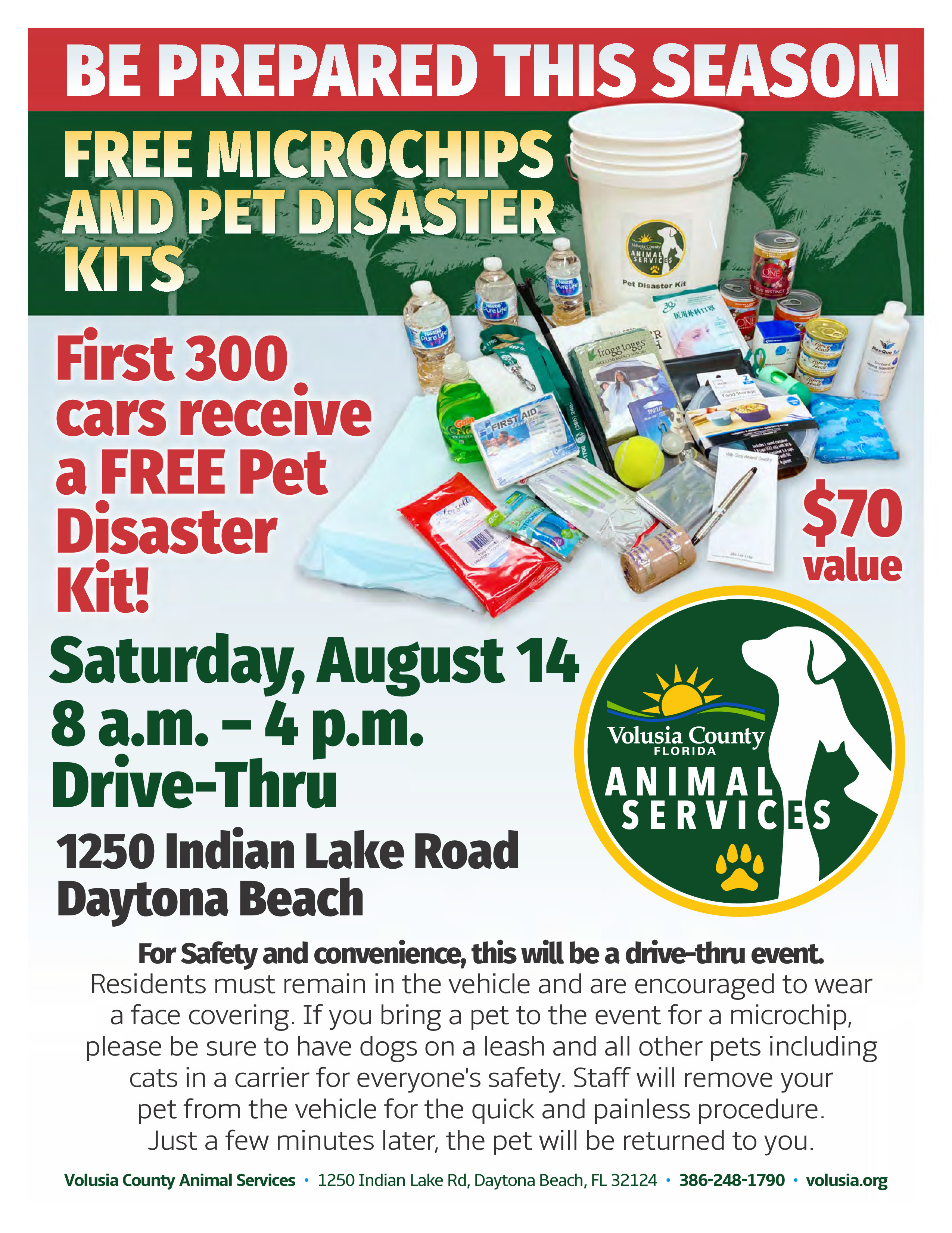 Free microchipping and pet disaster kits at Aug. 14 Animal Services event
