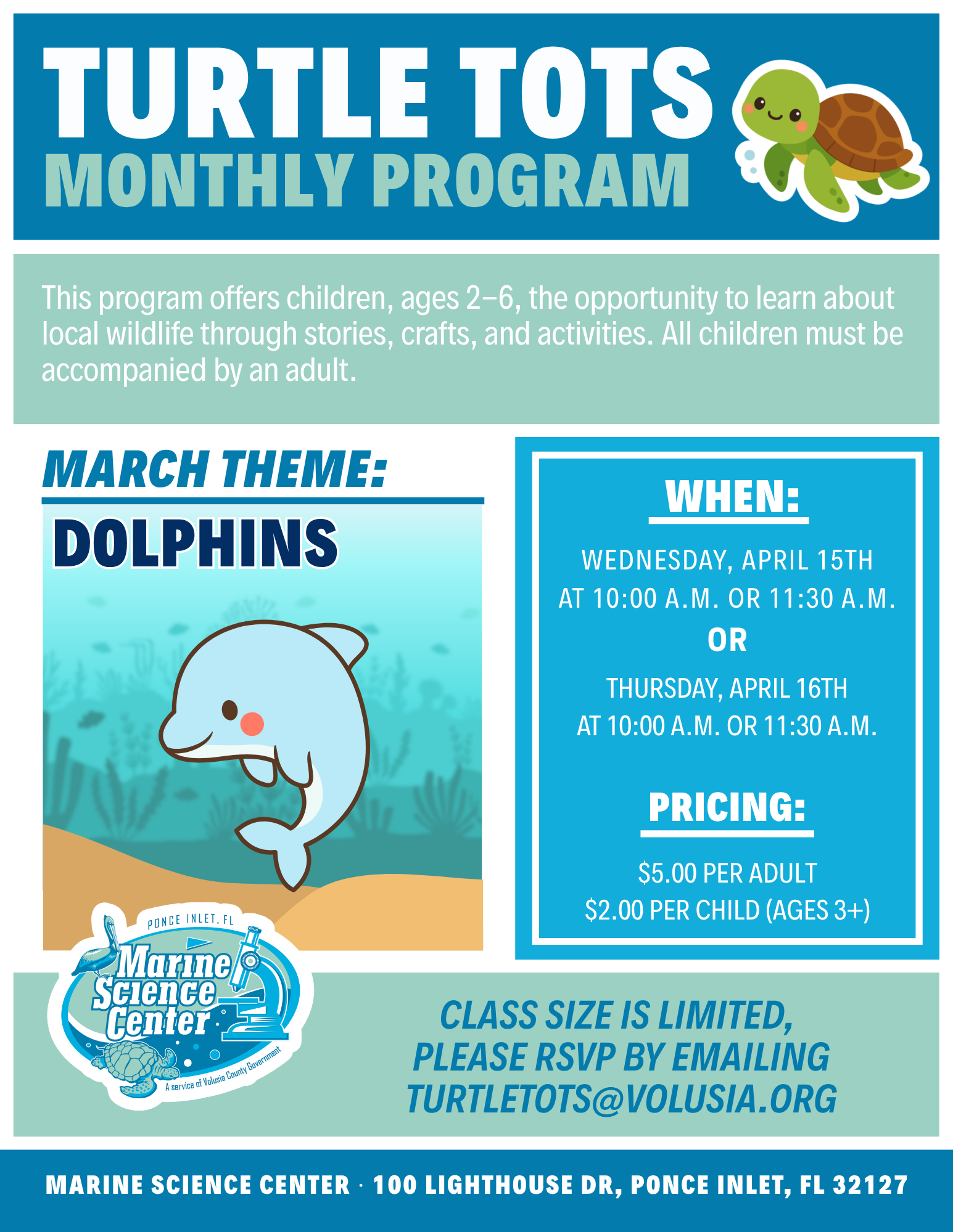 April Turtle Tots Program Event Featured Image