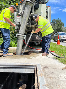 Complete quarterly cleaning and inspection of nutrient-reducing baffle boxes
