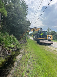 Ditch maintenance crews are working along Pell Road and Osteen-Maytown Road