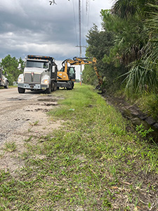 Ditch maintenance crews are working along Pell Road and Osteen-Maytown Road