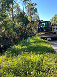 Drainage team is conducting roadside ditch maintenance along Osteen Maytown Road