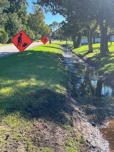 Roadside ditch crew continued drainage maintenance