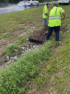 Drainage team is conducting roadside ditch maintenance along Osteen Maytown Road