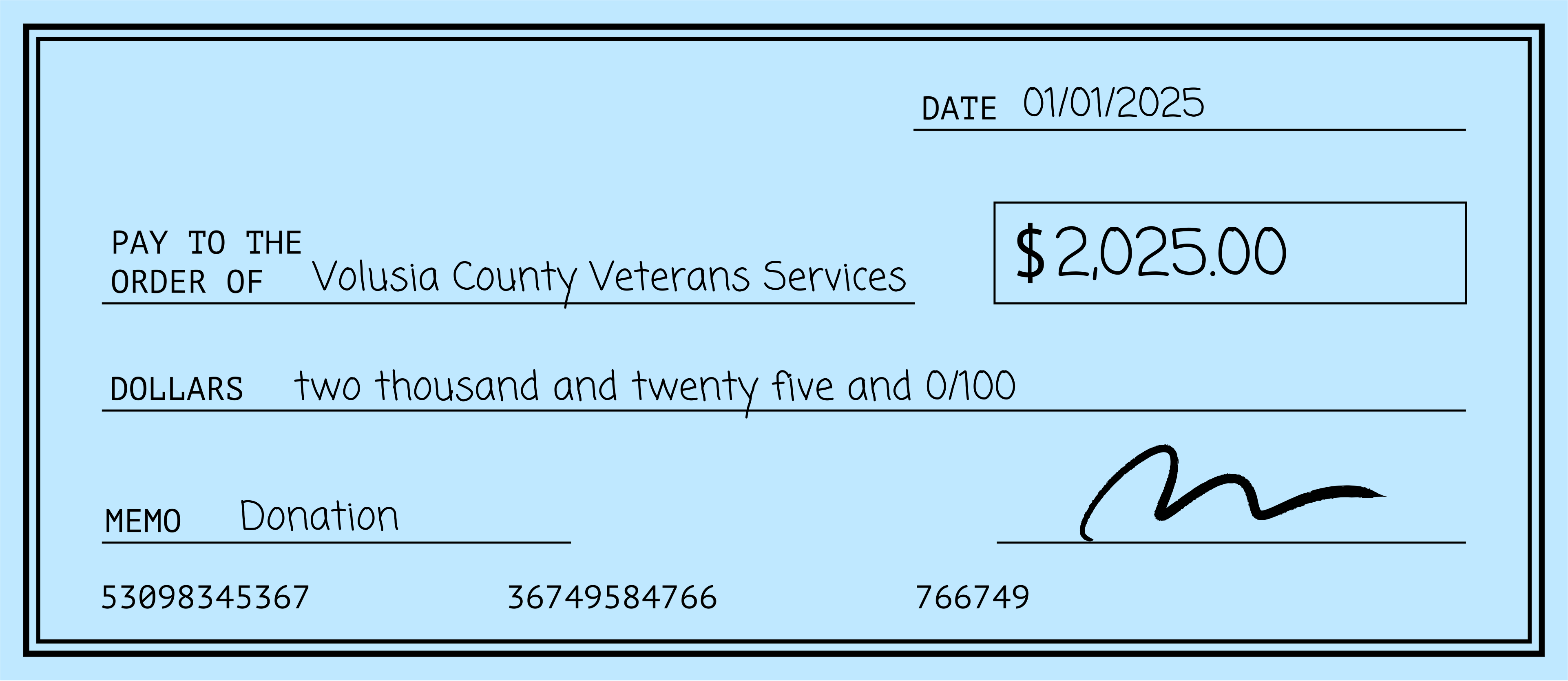 Example Donation Check