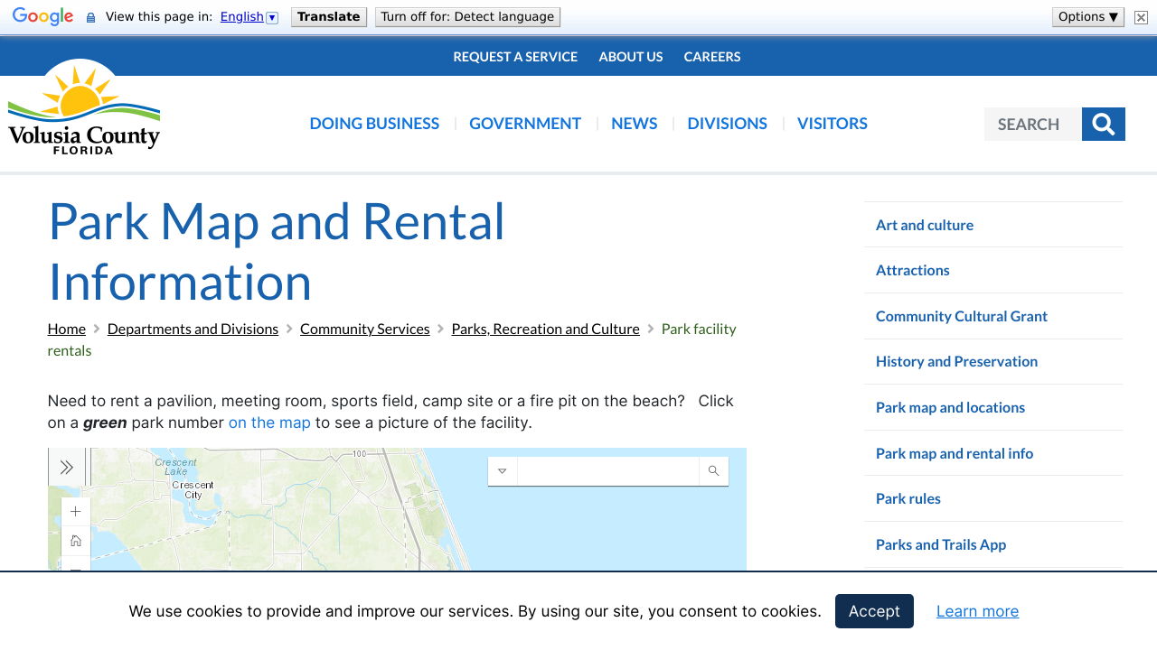 Park Map and Rental Information