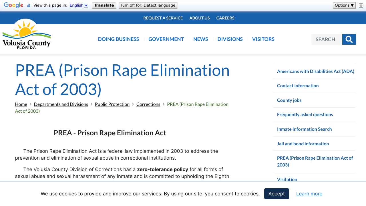 PREA (Prison Rape Elimination Act of 2003)