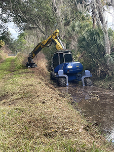 Crews working this week along an open-channel canal