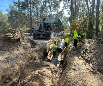 Crews replaced an aging pipe culvert along Avocado Drive at Old Daytona Road