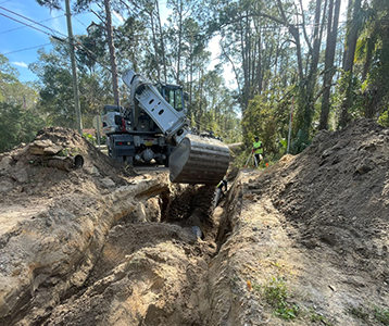 Crews replaced an aging pipe culvert along Avocado Drive at Old Daytona Road