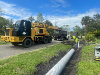 replaced a damaged driveway culvert pipe