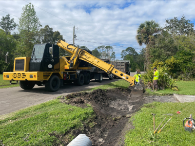 Stormwater crews replaced a damaged driveway culvert pipe