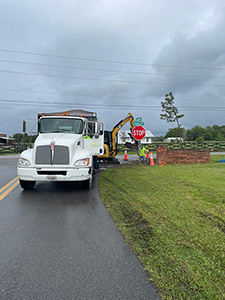 Crews repaired a drainage structure at the intersection of Hontoon Road and Flowing Well Road