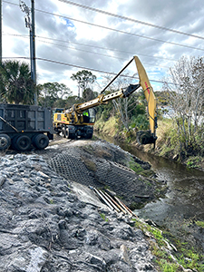 Crews continued routine maintenance on a segment of a canals