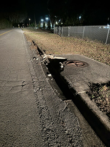 Drainage crews responding this week to a damaged stormwater inlet