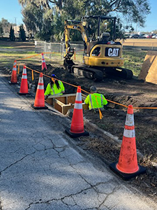 Drainage crews responding this week to a damaged stormwater inlet