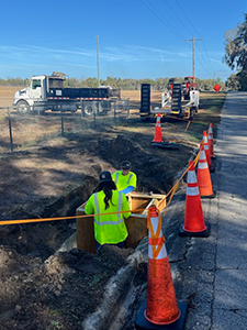 Drainage crews responding this week to a damaged stormwater inlet