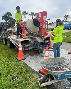 Crews performing preventative erosion control work in DeLand