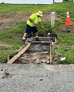 Crews performing preventative erosion control work in DeLand