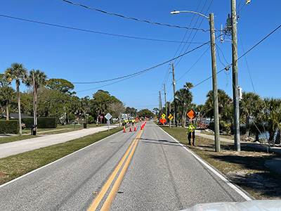 Stormwater crews completed a stormwater pond restoration project in Orange City