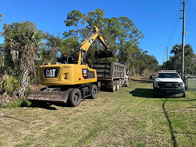 Crews began routine maintenance on a section of a canal
